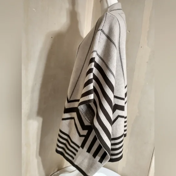 New York & Company Brown Chevron Open Front Sweater - Picture 9 of 11